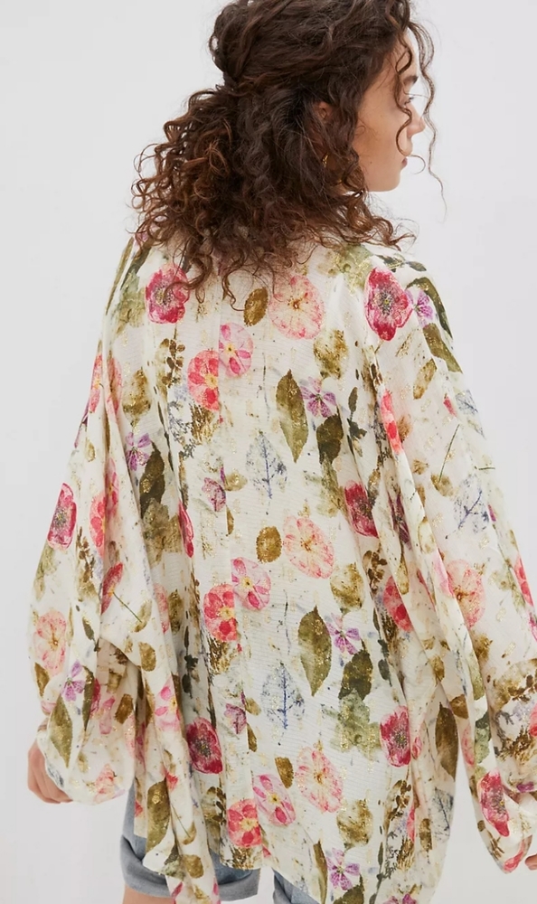 Anthropologie Marie Shimmer Kimono